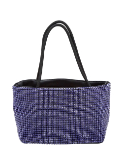 Rhinestone Bucket Shoulder Bag with Chain Strap 6687 ROYAL BLUE/